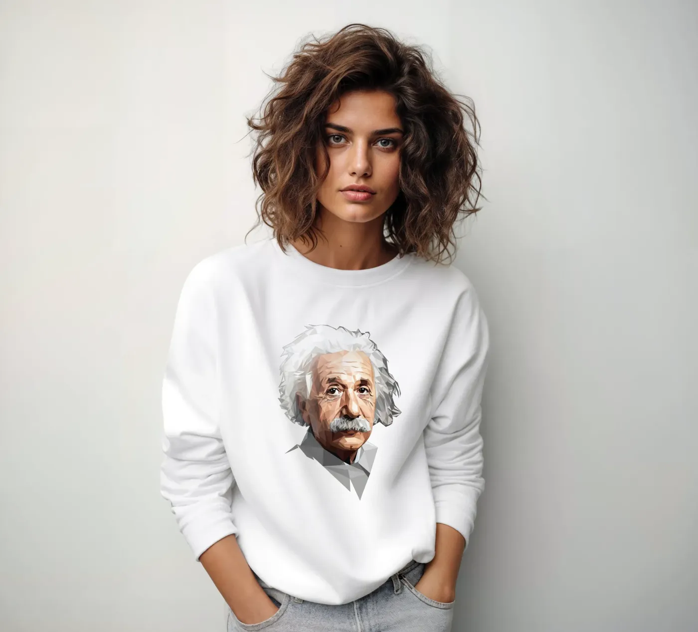 Albert Einstein Lowpoly felpa da Low Profile