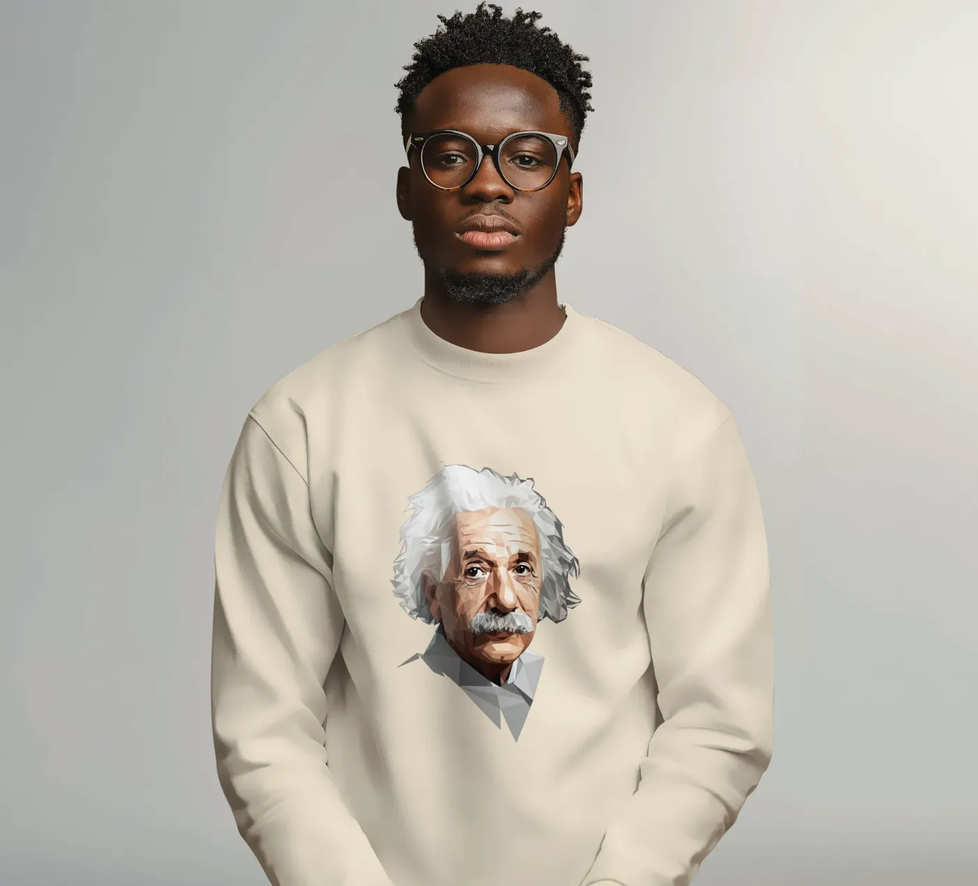 Albert Einstein Lowpoly felpa da Low Profile