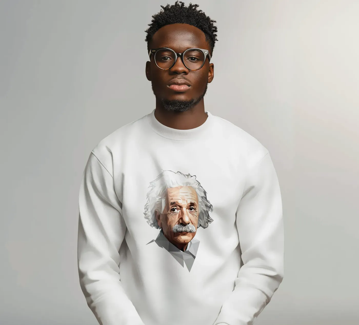 Albert Einstein Lowpoly felpa da Low Profile