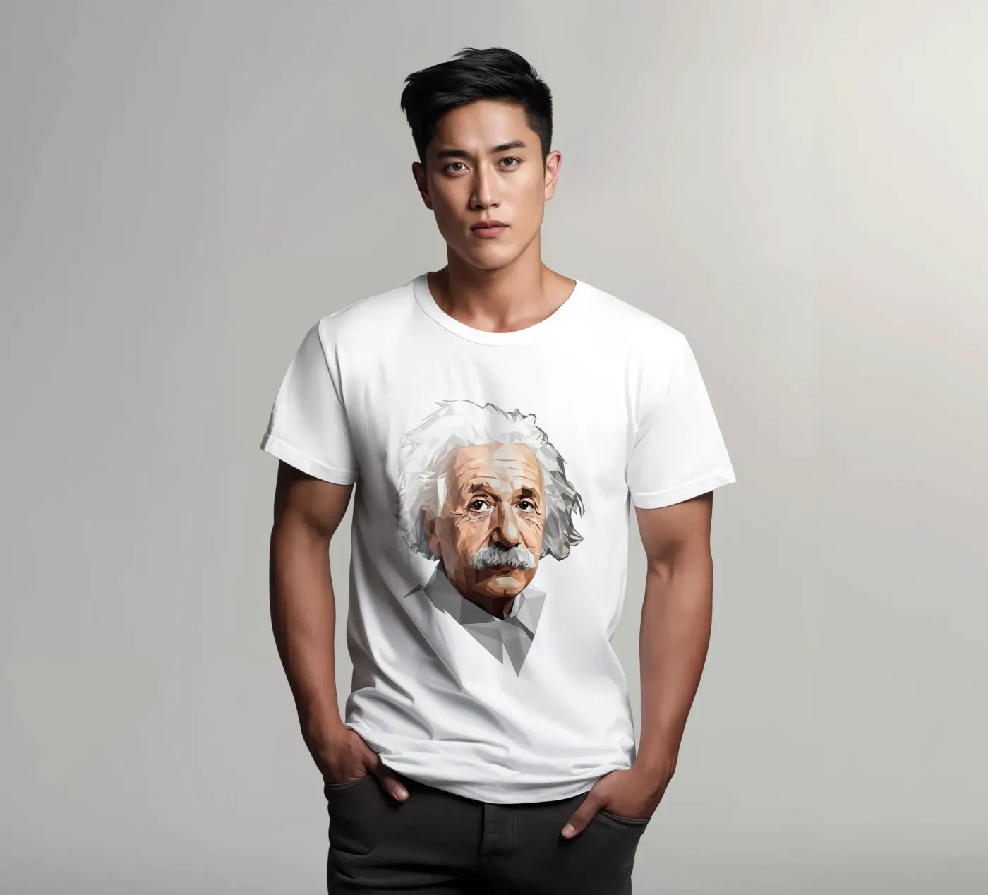 Albert Einstein Lowpoly t-shirt da Low Profile