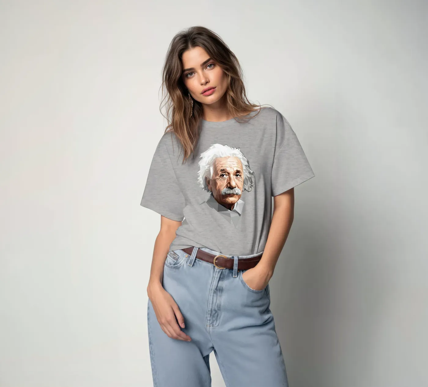 Albert Einstein Lowpoly t-shirt da Low Profile