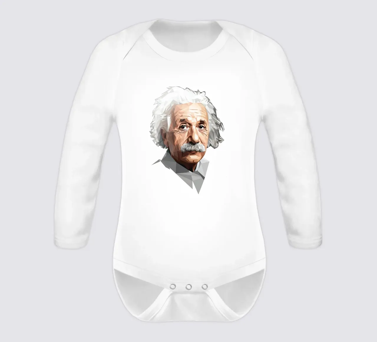 Albert Einstein Lowpoly body neonato maniche lunghe da Low Profile