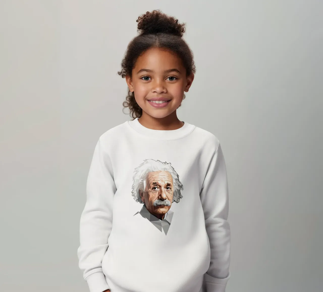 Albert Einstein Lowpoly sudadera para niño de Low Profile
