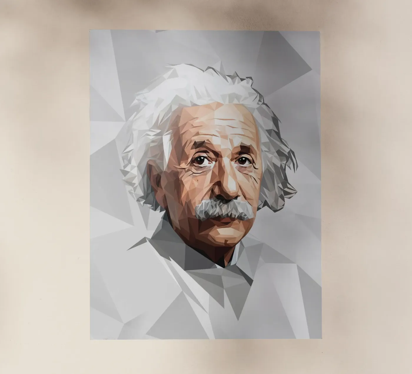 Albert Einstein Lowpoly backlit folie van Low Profile