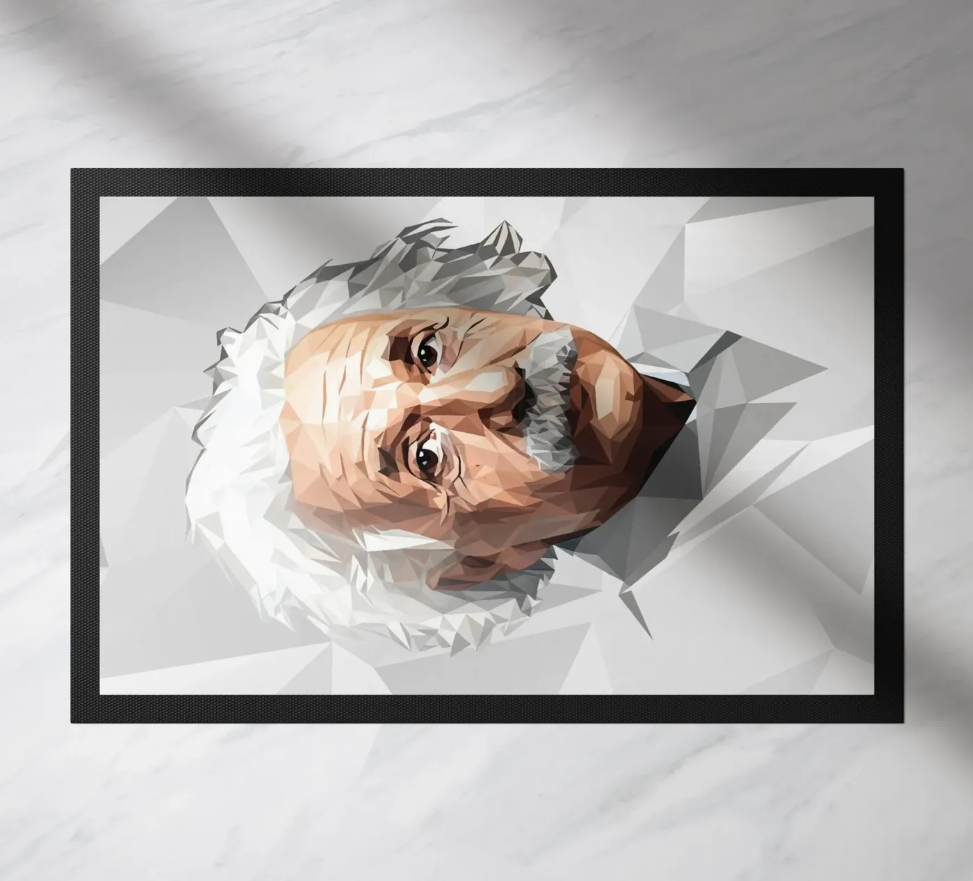 Albert Einstein Lowpoly Fußmatte von Low Profile