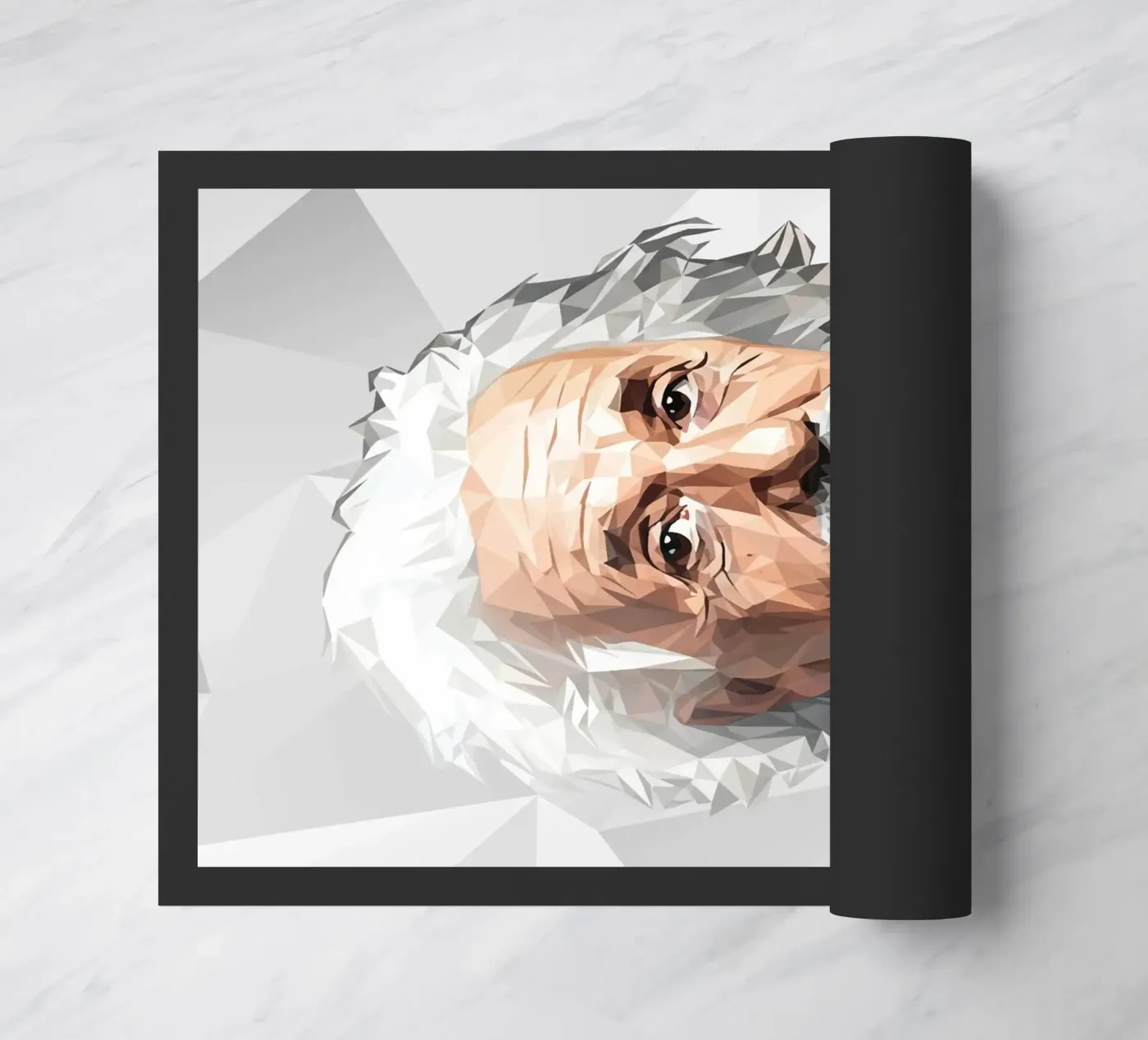 Albert Einstein Lowpoly Fußmatte von Low Profile