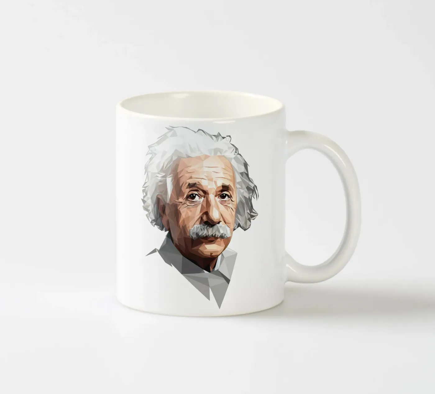Albert Einstein Lowpoly keramische mok van Low Profile
