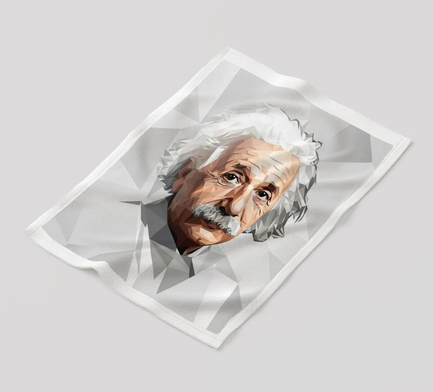 Albert Einstein Lowpoly Fleecedecke von Low Profile