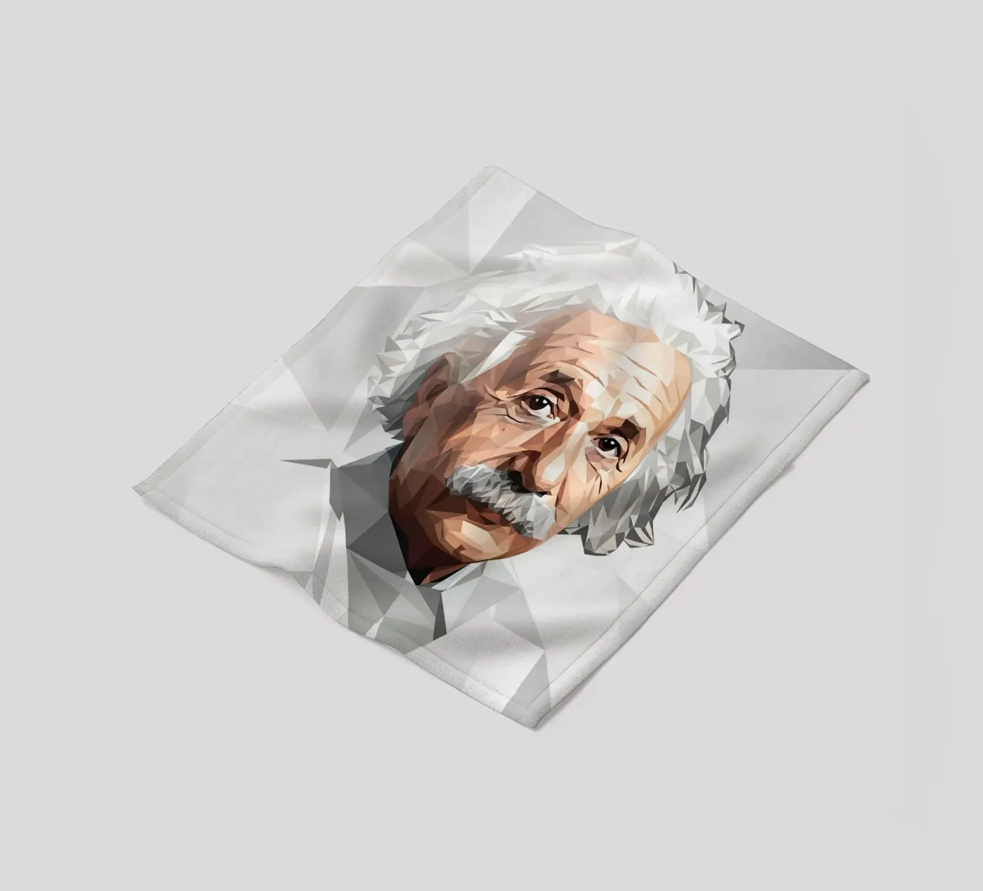 Albert Einstein Lowpoly Fleecedecke von Low Profile