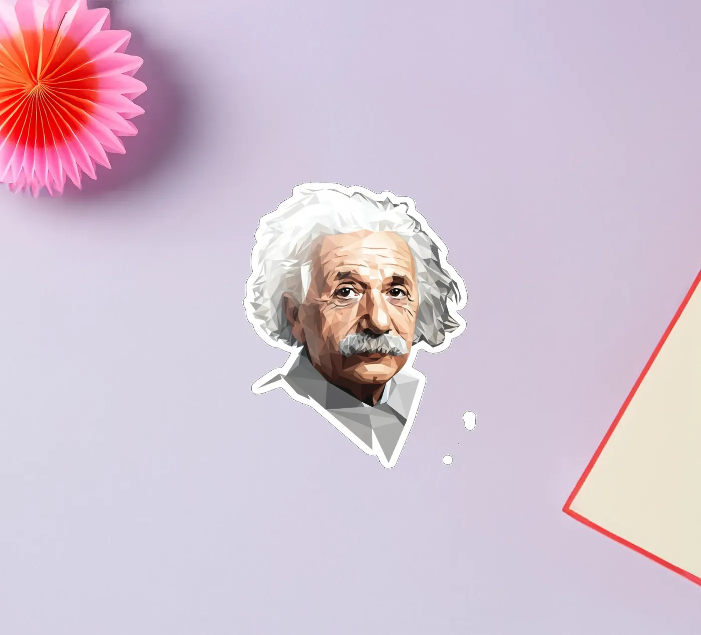 Albert Einstein Lowpoly adesivo da Low Profile