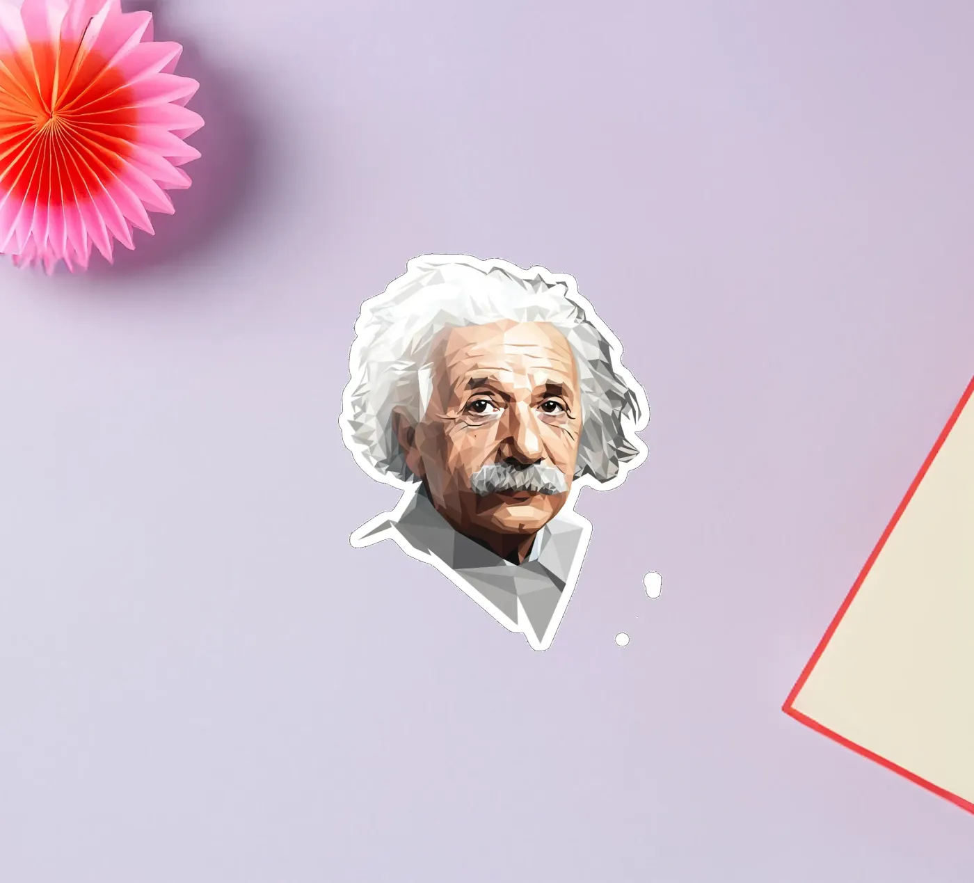 Albert Einstein Lowpoly sticker by Low Profile