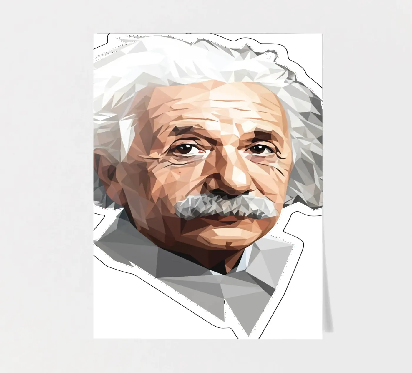 Albert Einstein Lowpoly stickervel van Low Profile