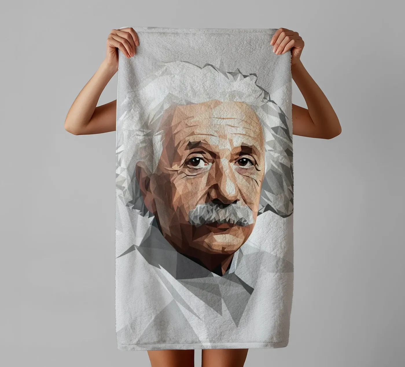 Albert Einstein Lowpoly badhanddoek van Low Profile