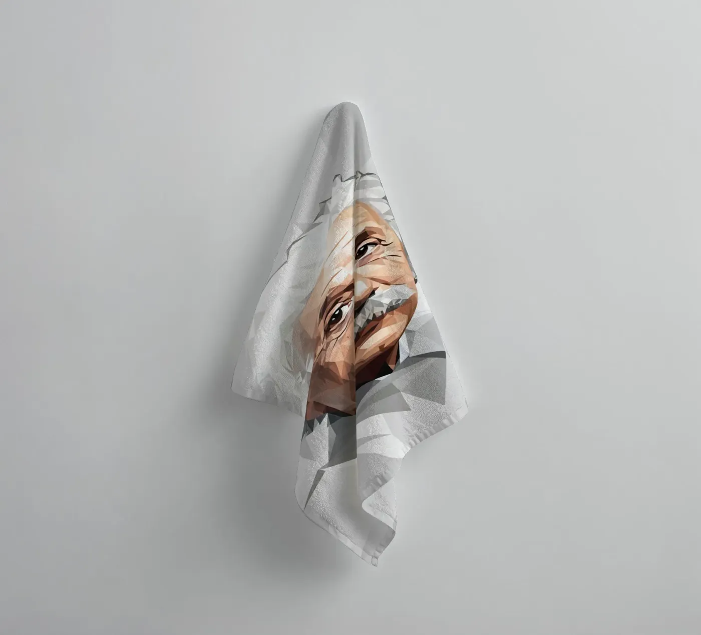 Albert Einstein Lowpoly badhanddoek van Low Profile