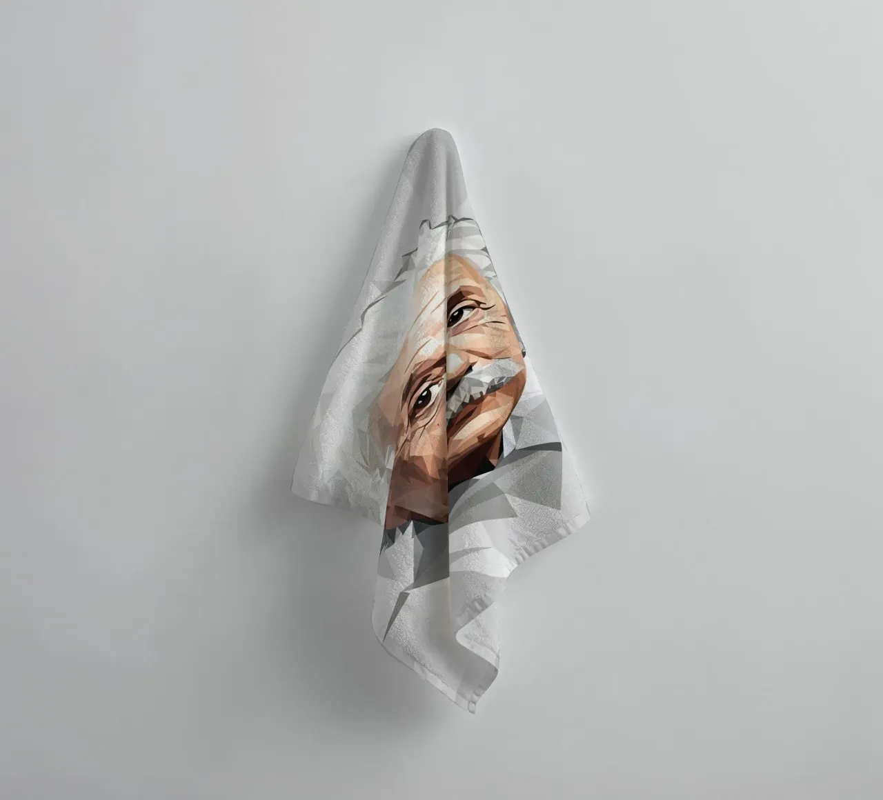 Albert Einstein Lowpoly Handtuch von Low Profile