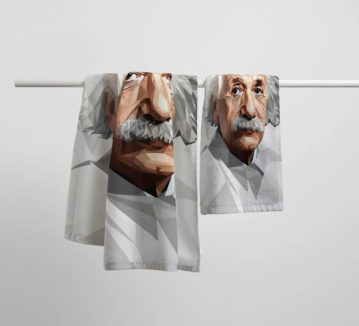 Albert Einstein Lowpoly badhanddoek van Low Profile