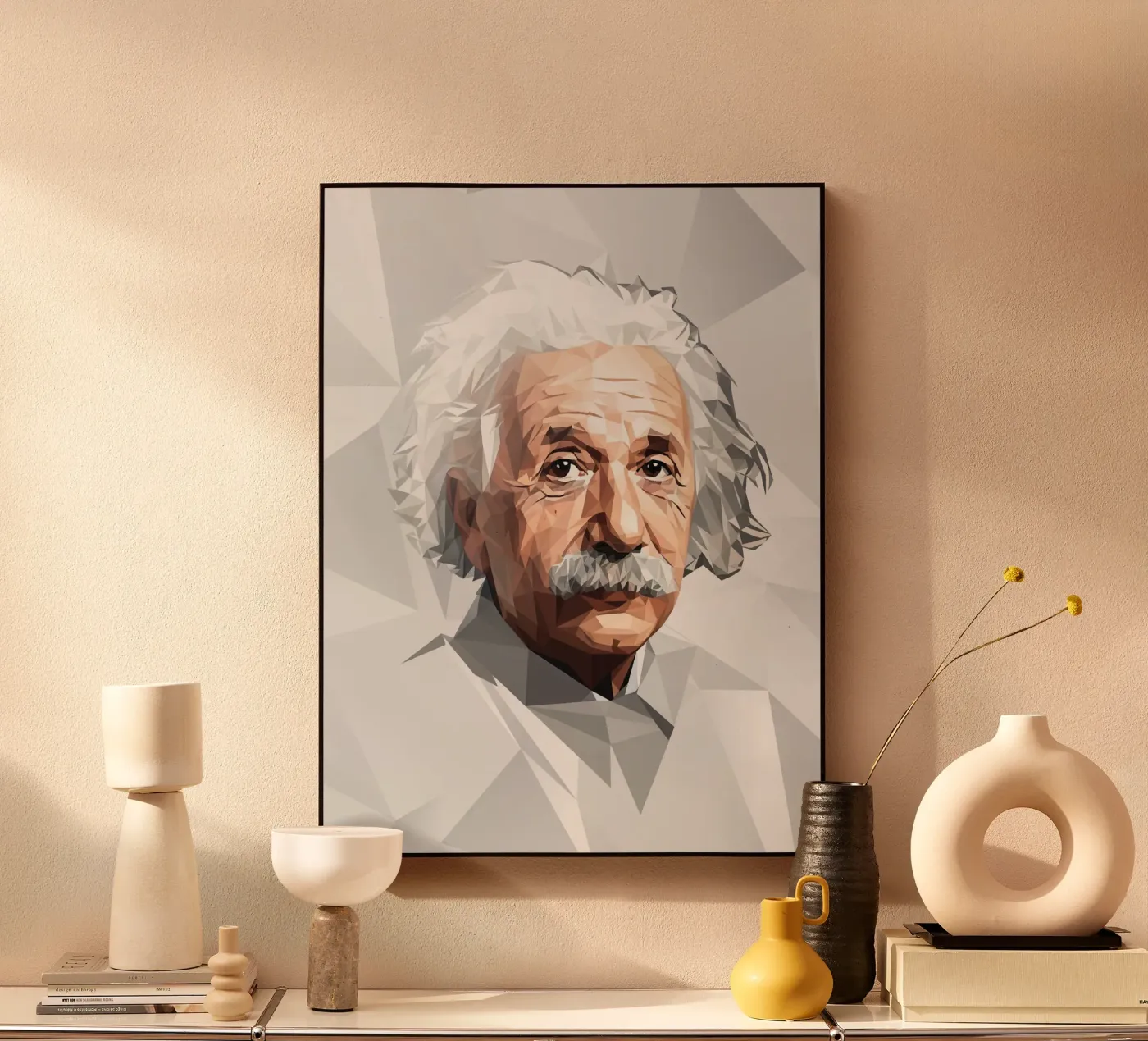 Albert Einstein Lowpoly plexiglass da Low Profile