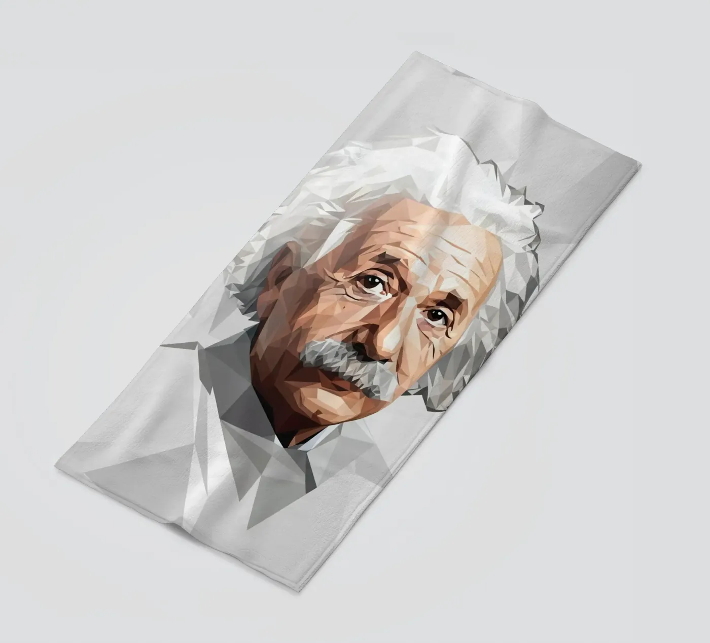 Albert Einstein Lowpoly strandhanddoek van Low Profile