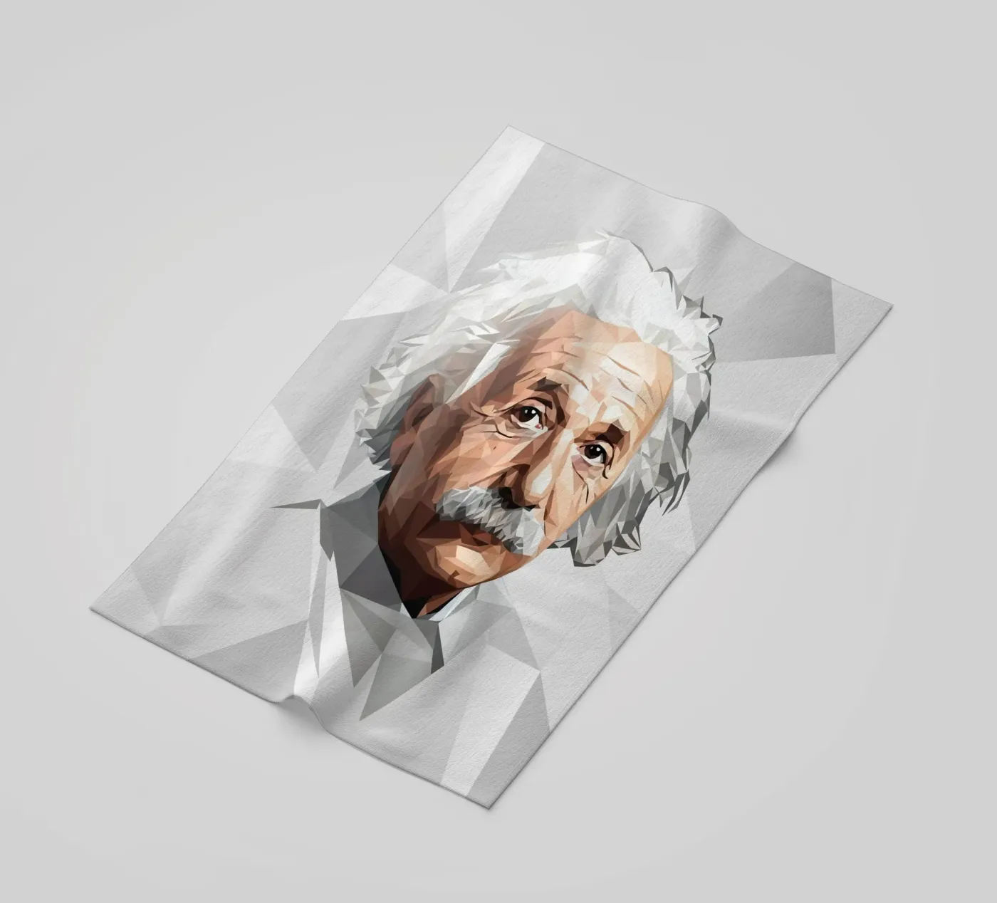 Albert Einstein Lowpoly strandhanddoek van Low Profile