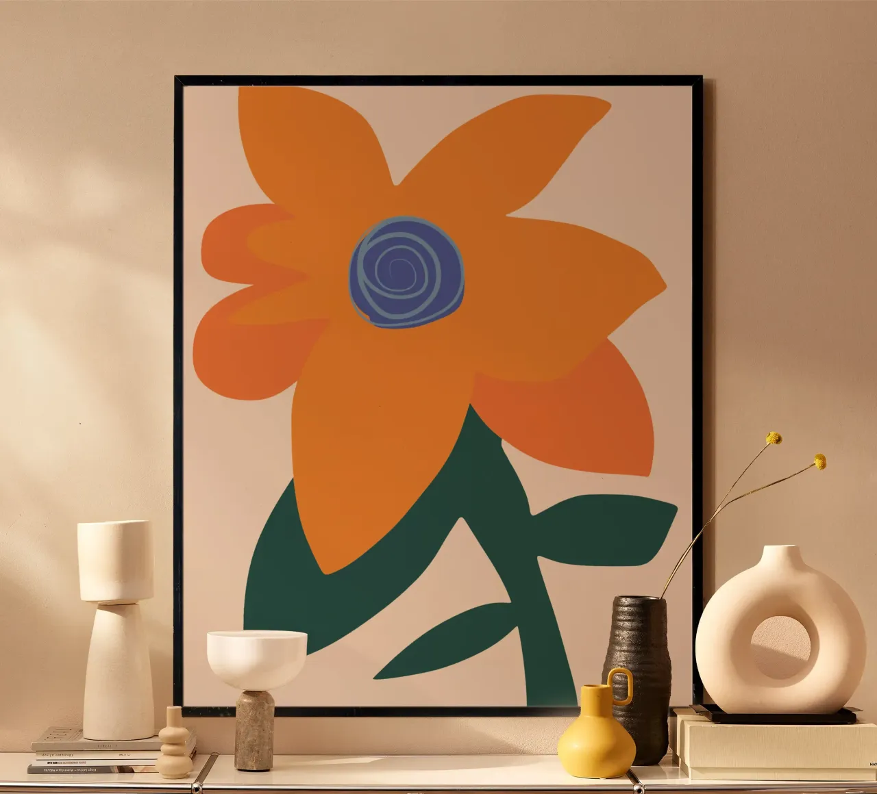 Sunset flower poster by Little Dean