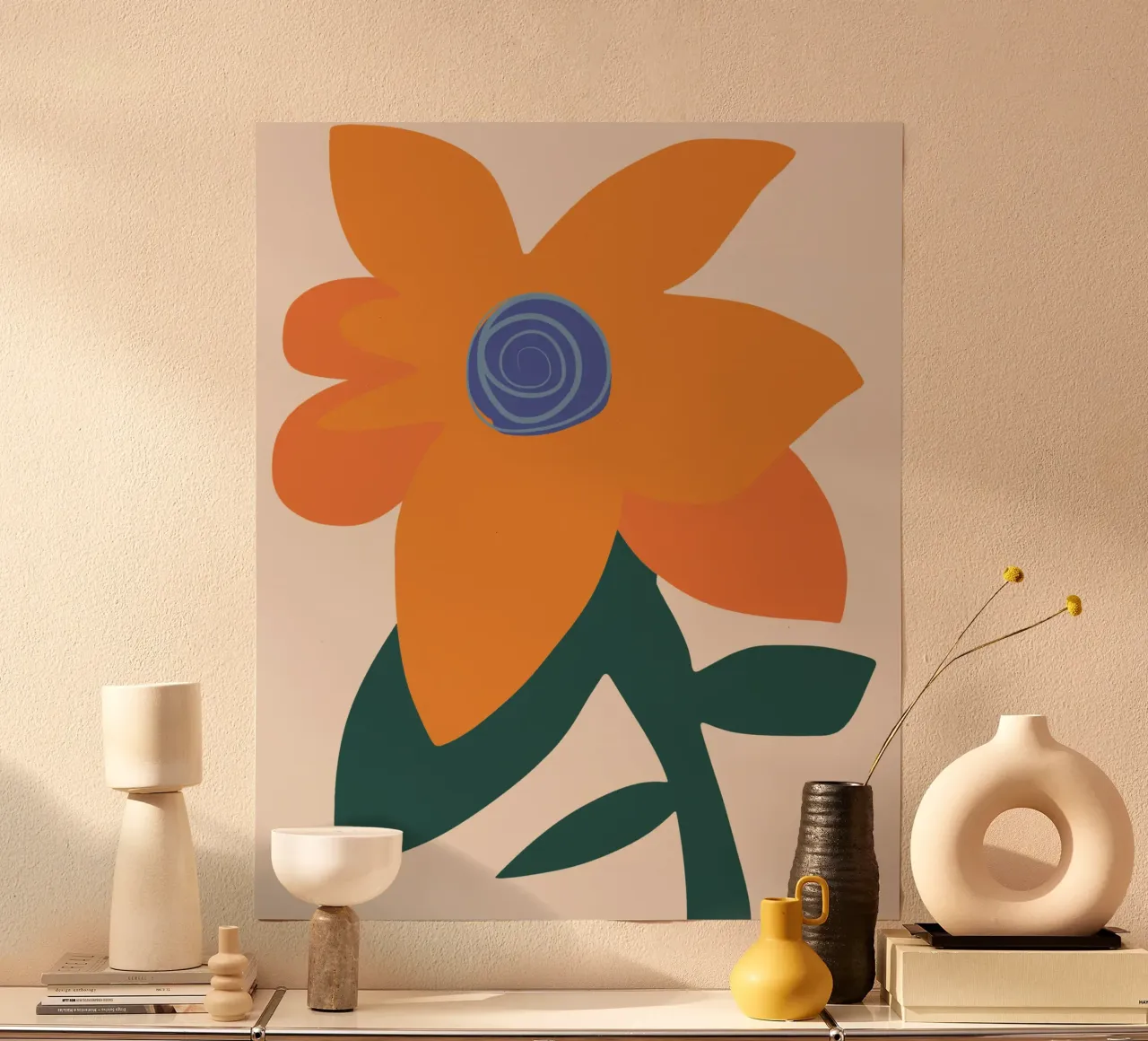 Sunset flower poster by Little Dean