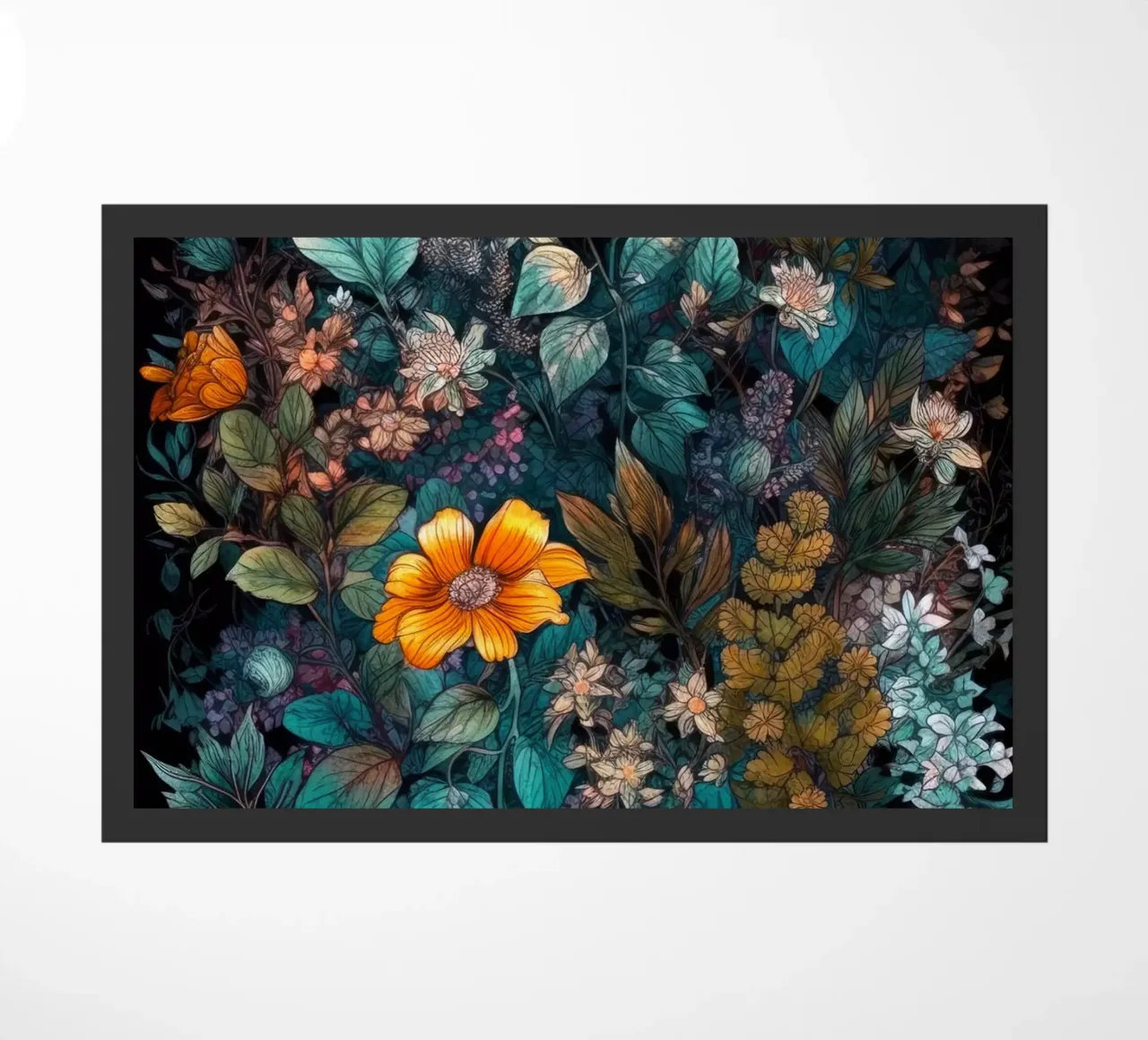 Meadow of Wild Plants and herbs doormat by Justyna Jaszke JBJart