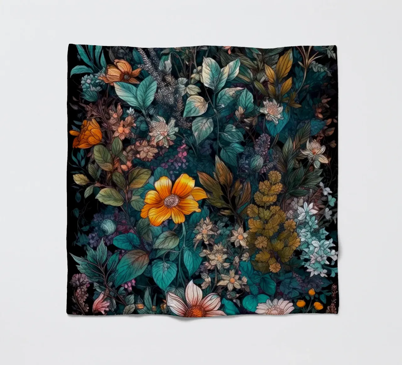 Meadow of Wild Plants and herbs fleece blanket by Justyna Jaszke JBJart