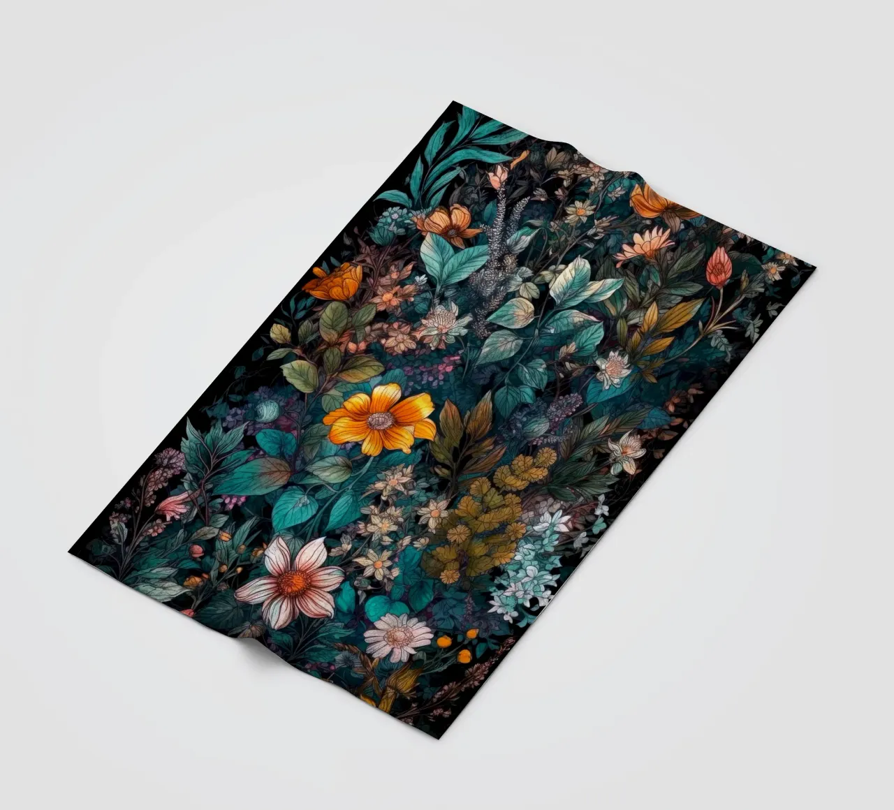 Meadow of Wild Plants and herbs fleece blanket by Justyna Jaszke JBJart