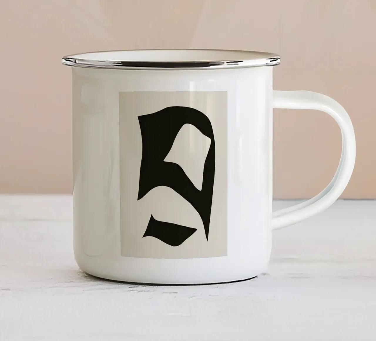 Astratto scuro 02 tazza in smalto da Little Dean