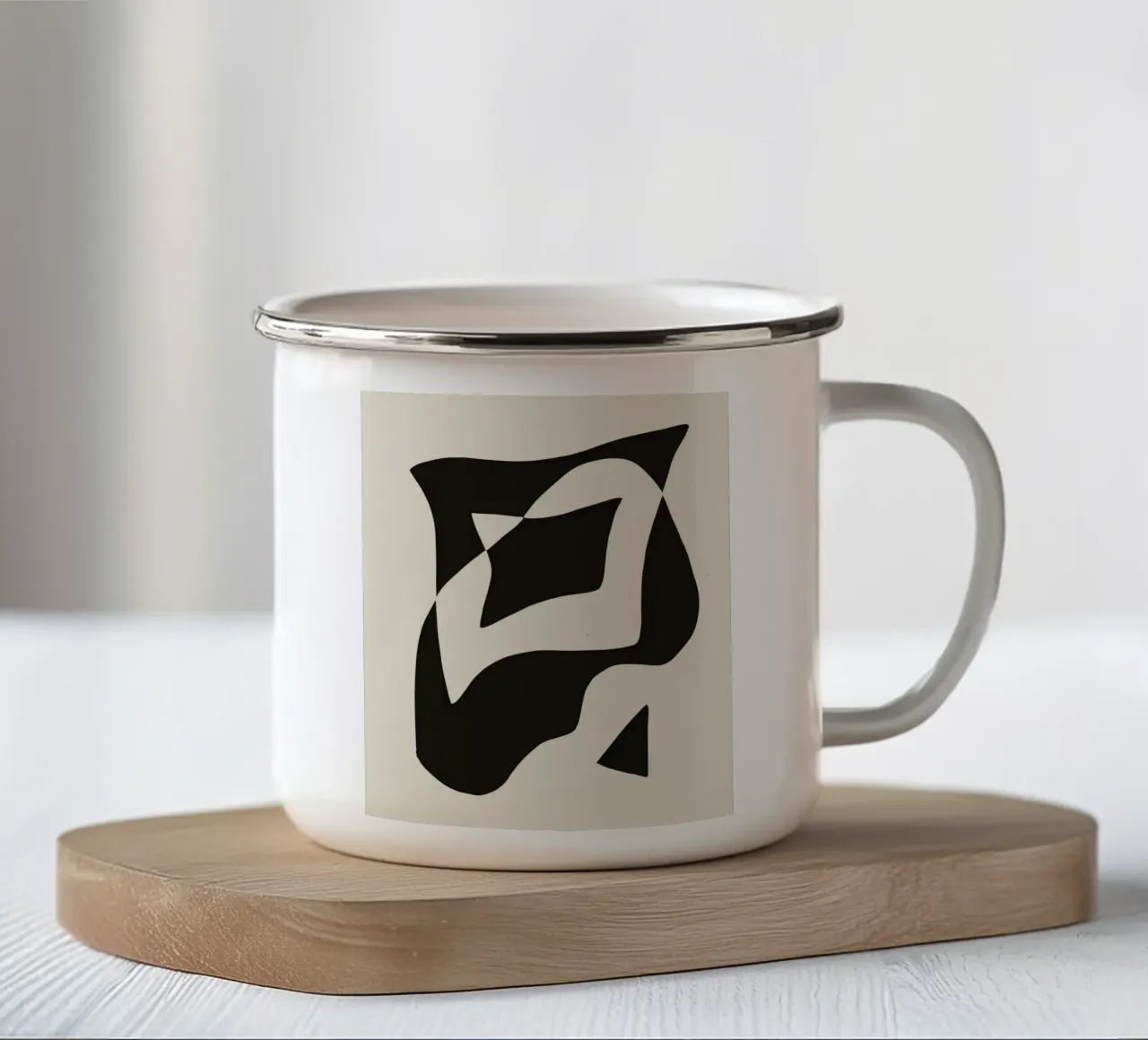 Astratto scuro 04 tazza in smalto da Little Dean