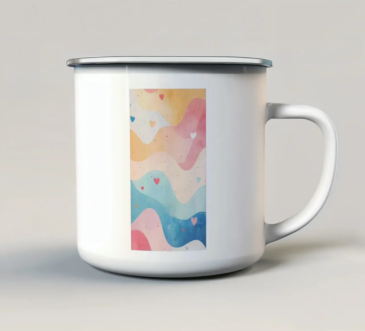 curve colorful gradient mug en émail de comura