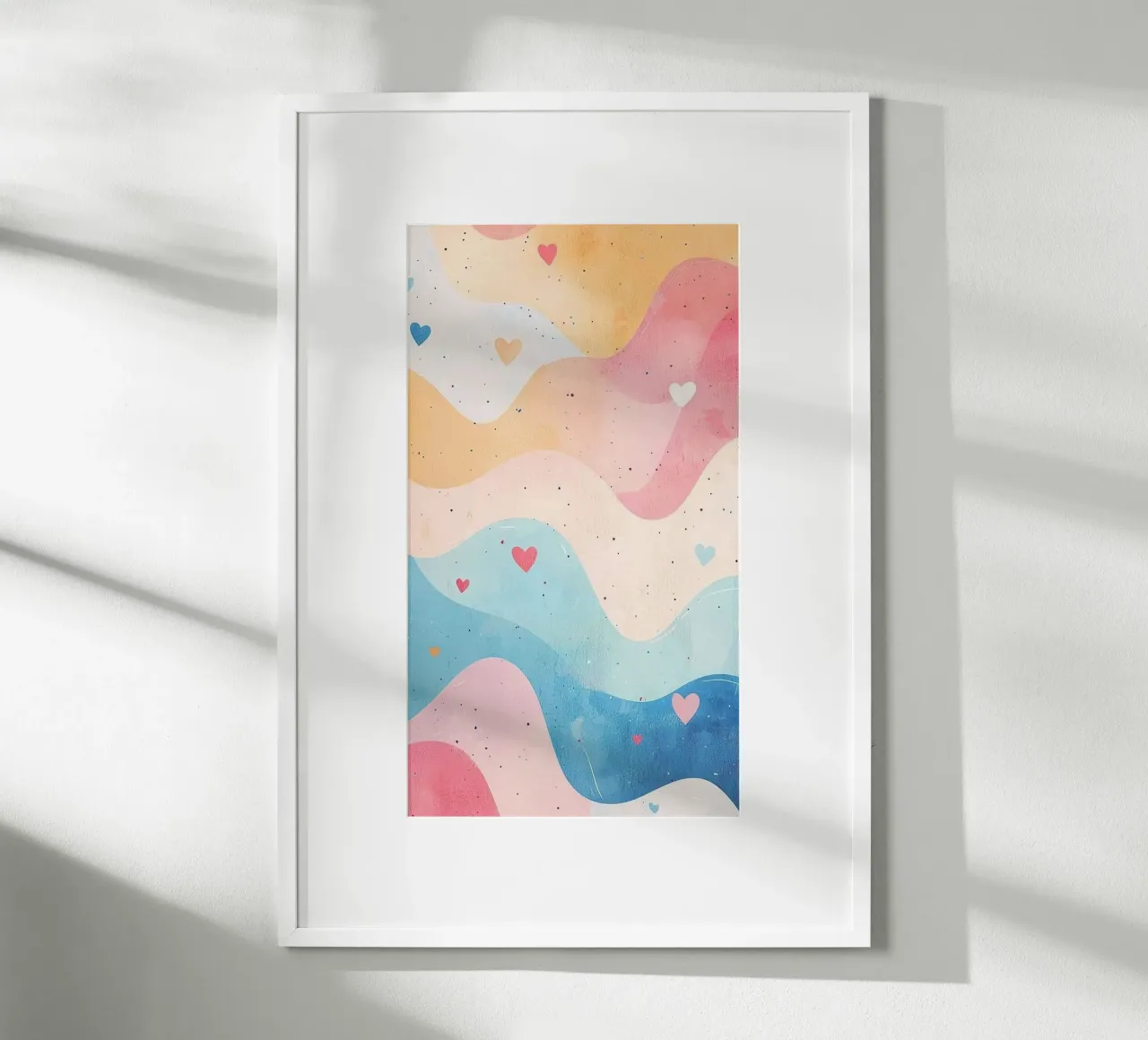 curve colorful gradient poster con telaio in legno da comura