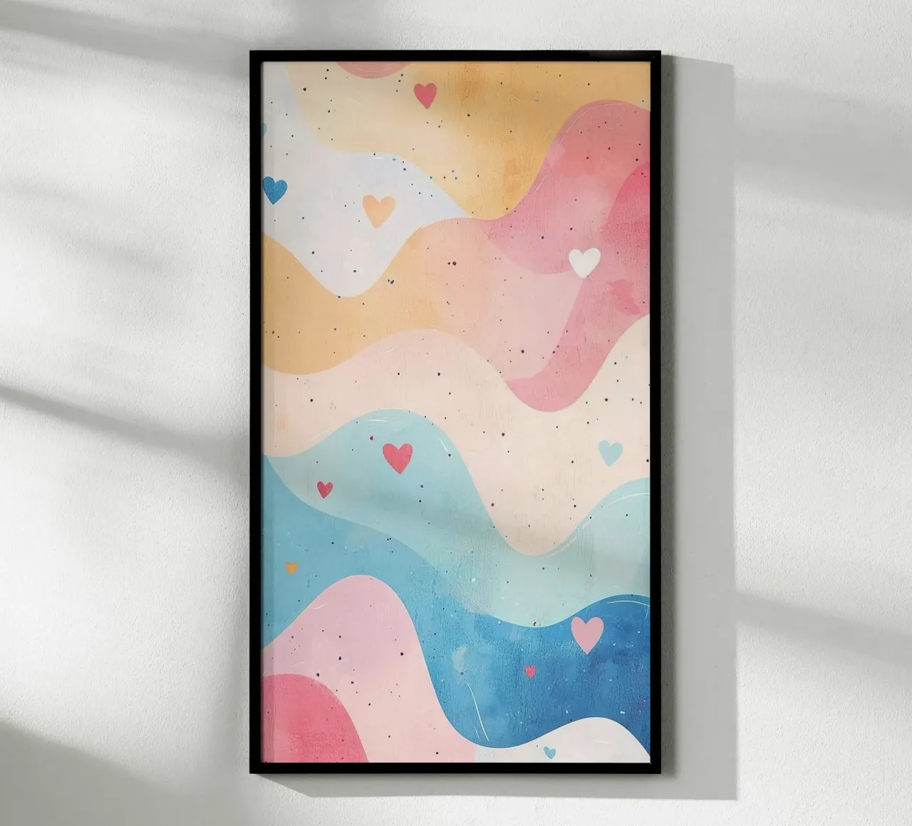 curve colorful gradient poster con telaio in legno da comura