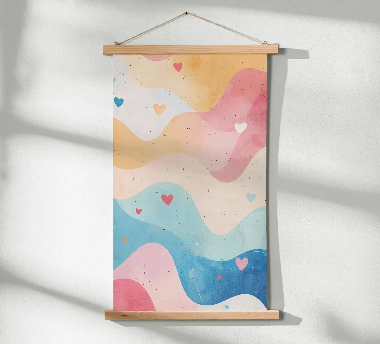 curve colorful gradient poster con telaio in legno da comura
