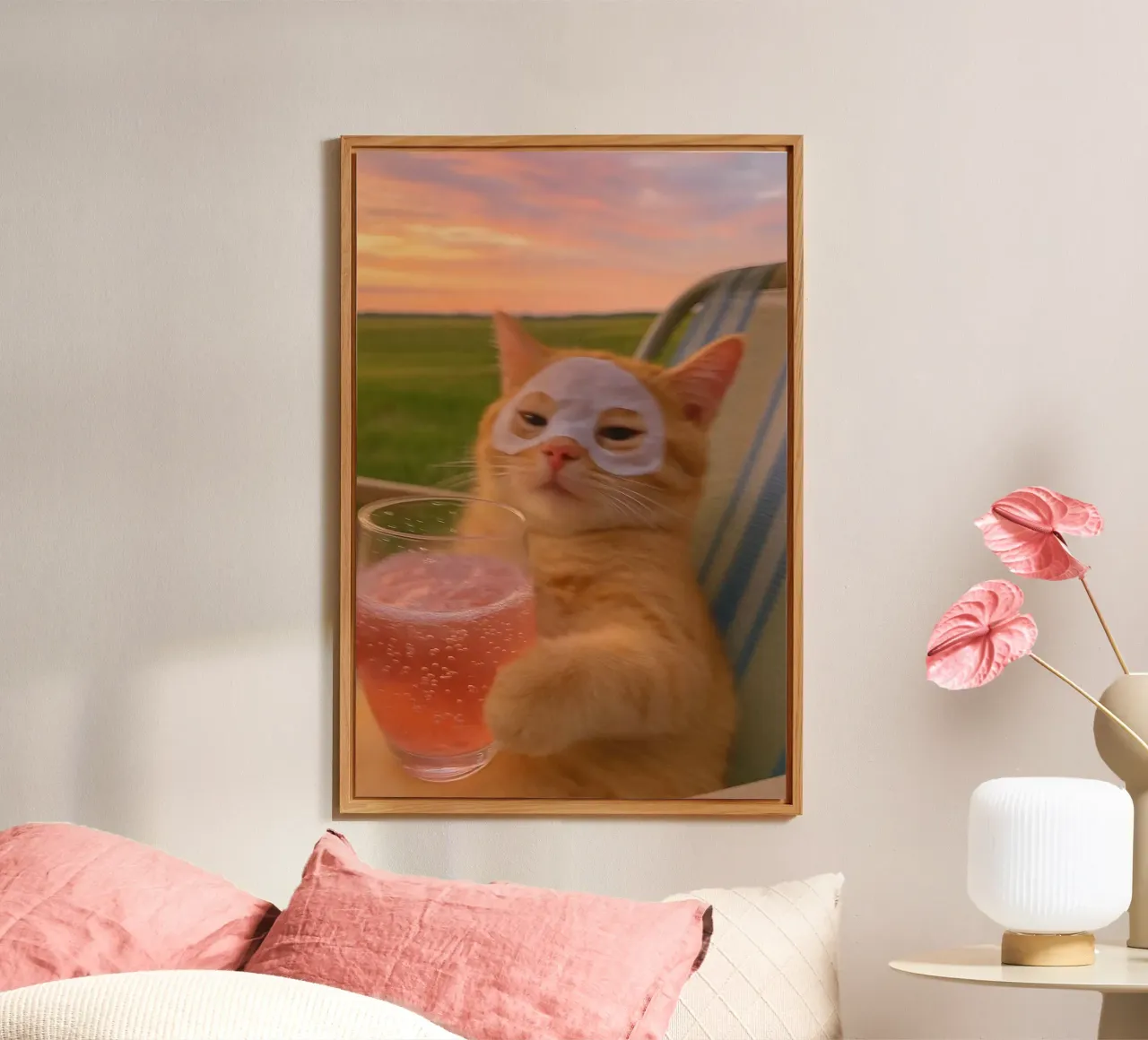 cat with juice alluminio dibond da comura