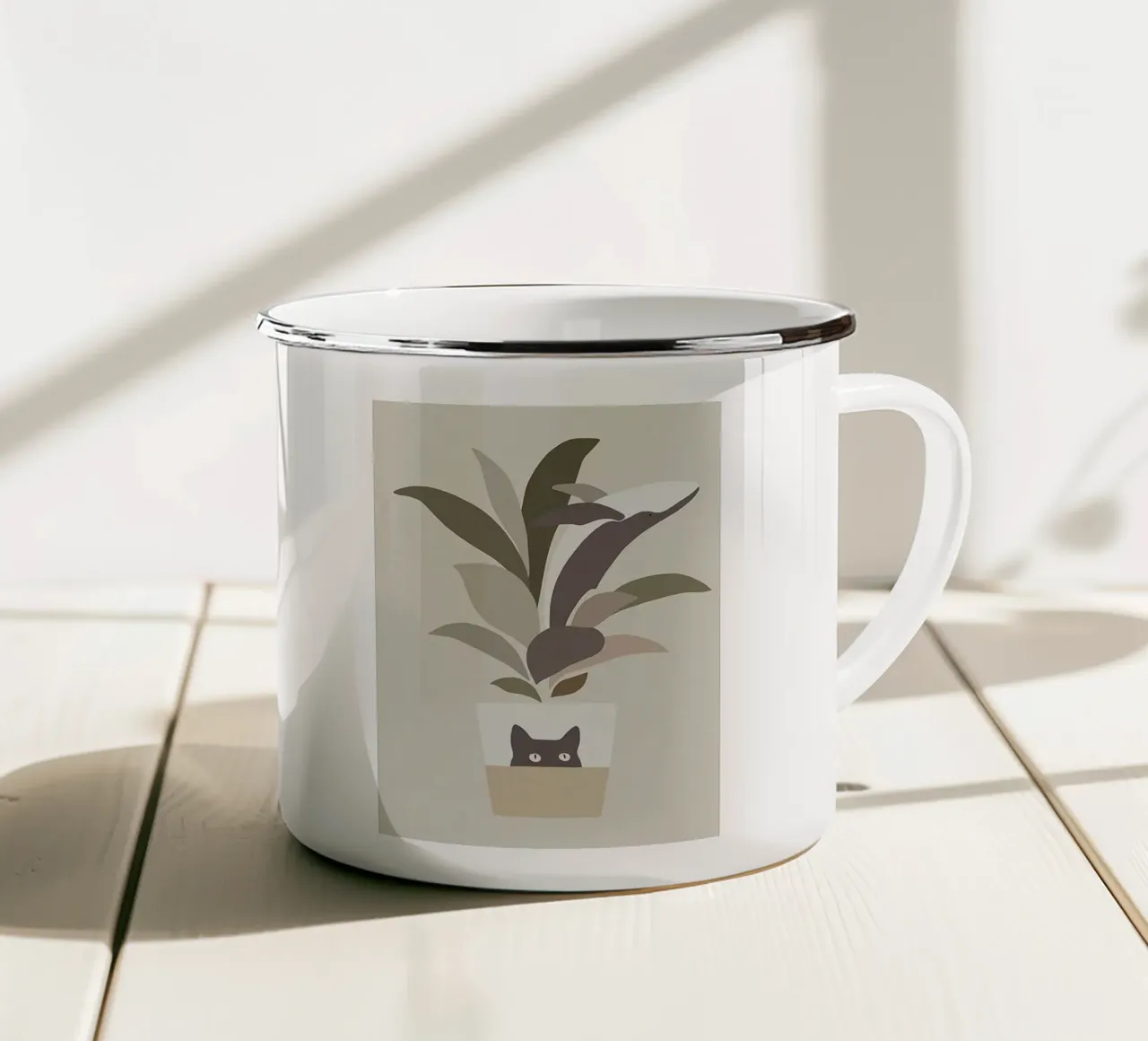 cat vase tree tazza in smalto da comura