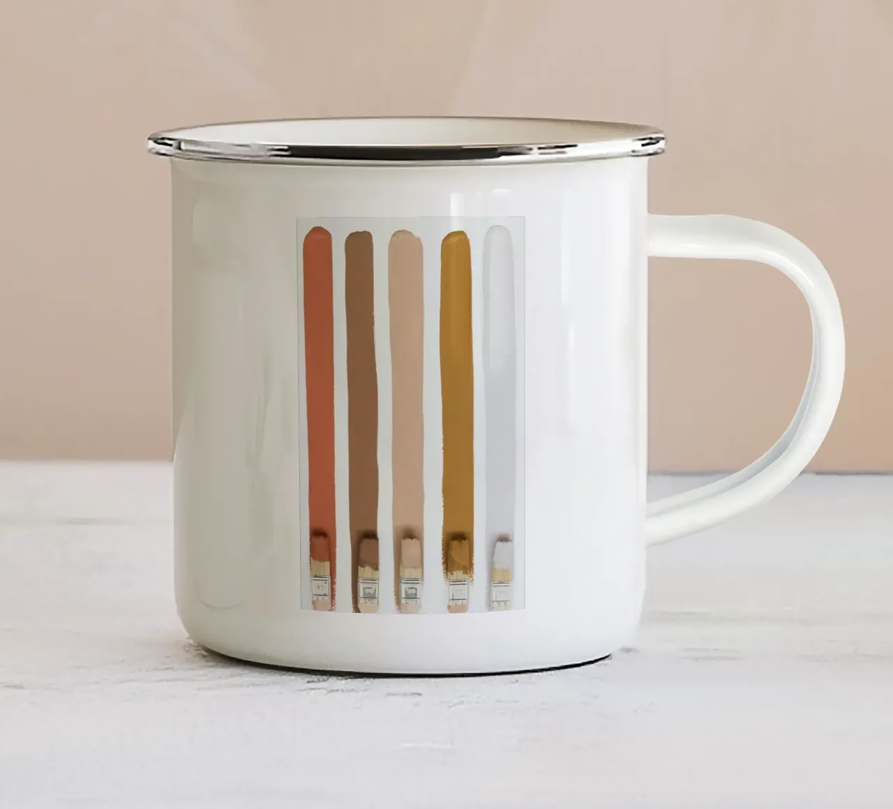 line draw art tazza in smalto da comura