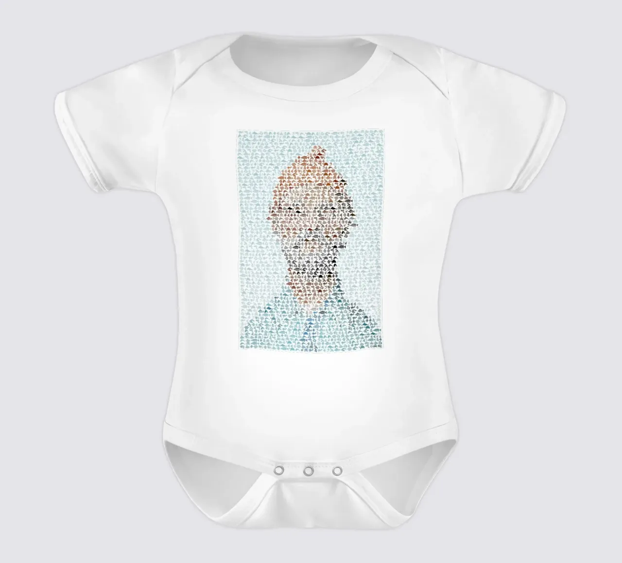 The Aquatic Steve Zissou short-sleeve baby romper by Robotic Ewe