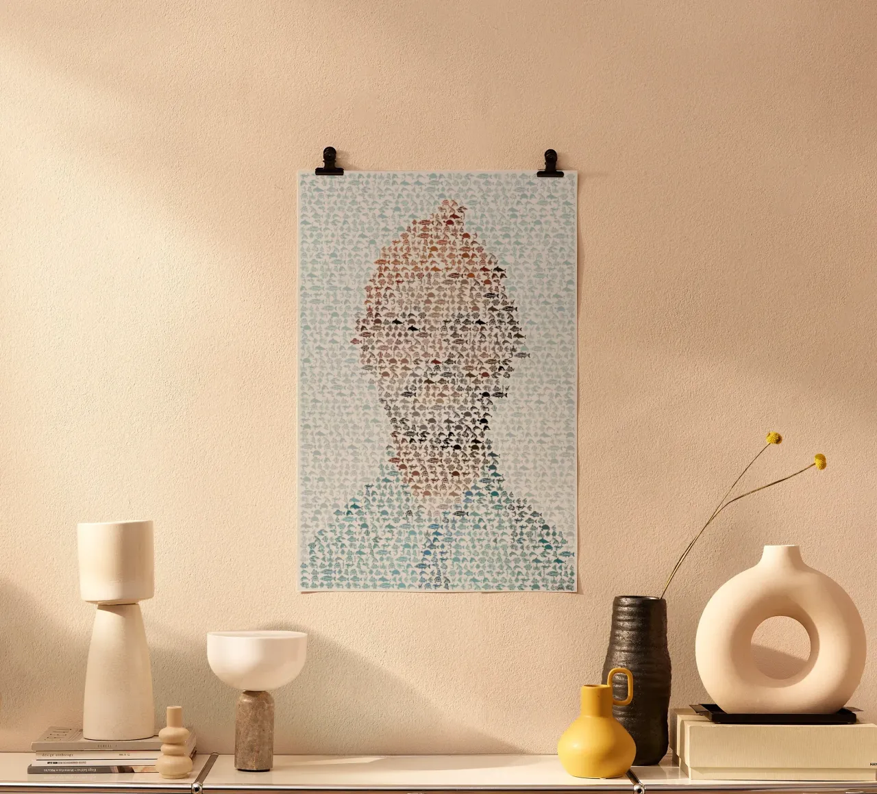 The Aquatic Steve Zissou poster con telaio in alluminio da Robotic Ewe