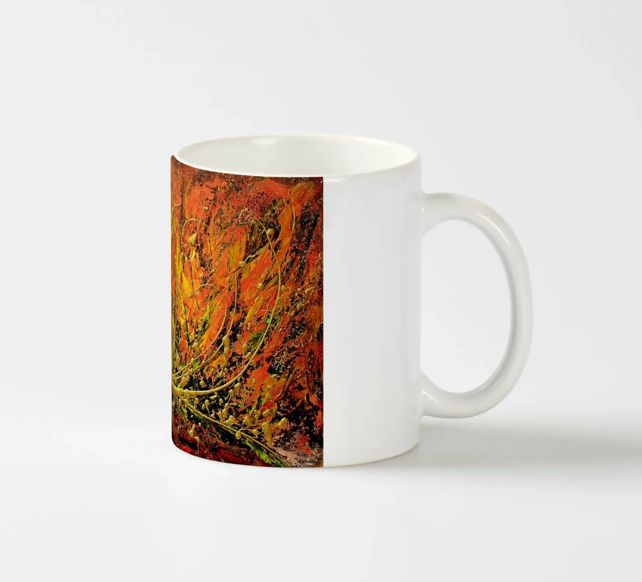 SINFONIA D'AUTUNNO tazza in ceramica da Thierry Vobmann Abstract painting