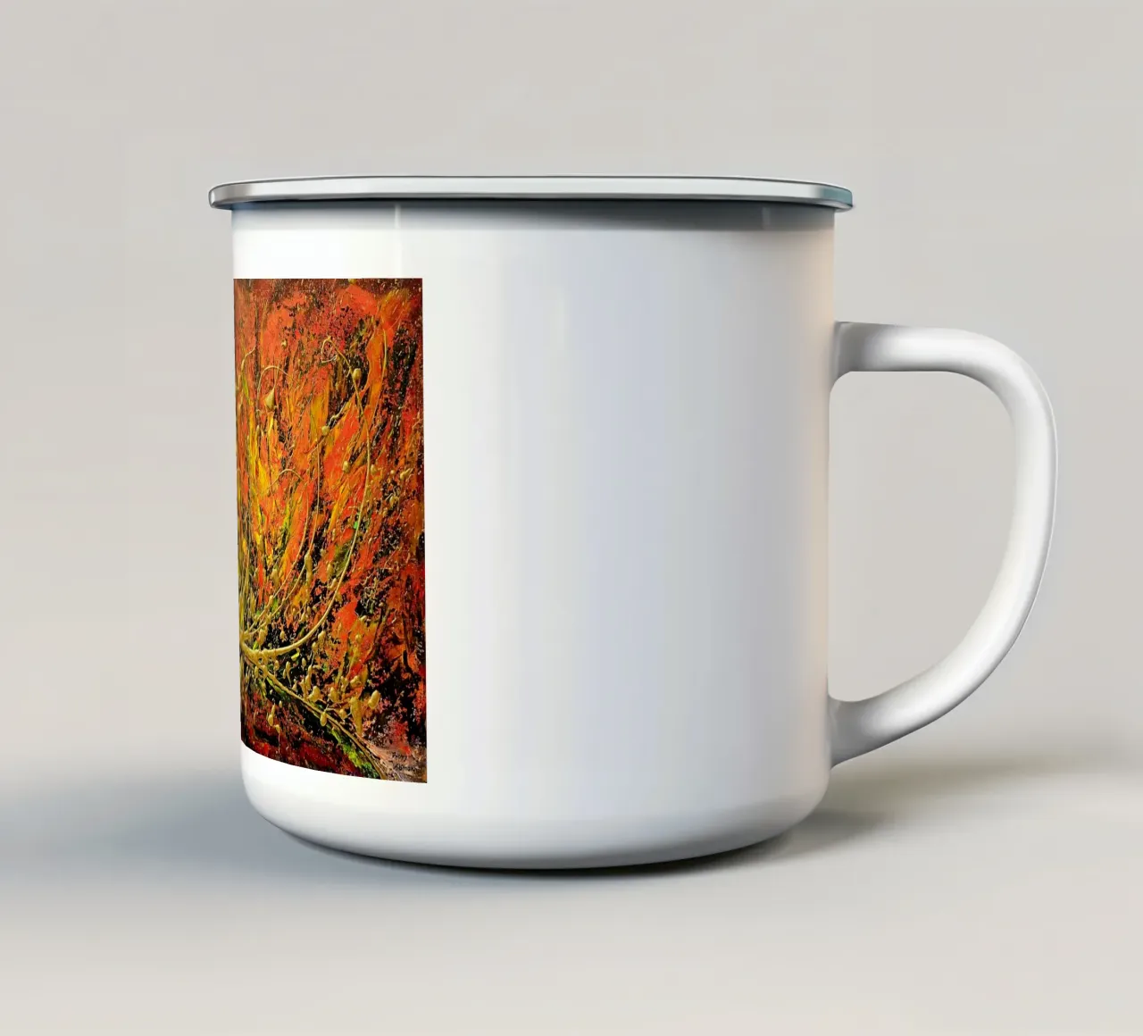 SINFONIA D'AUTUNNO tazza in smalto da Thierry Vobmann Abstract painting
