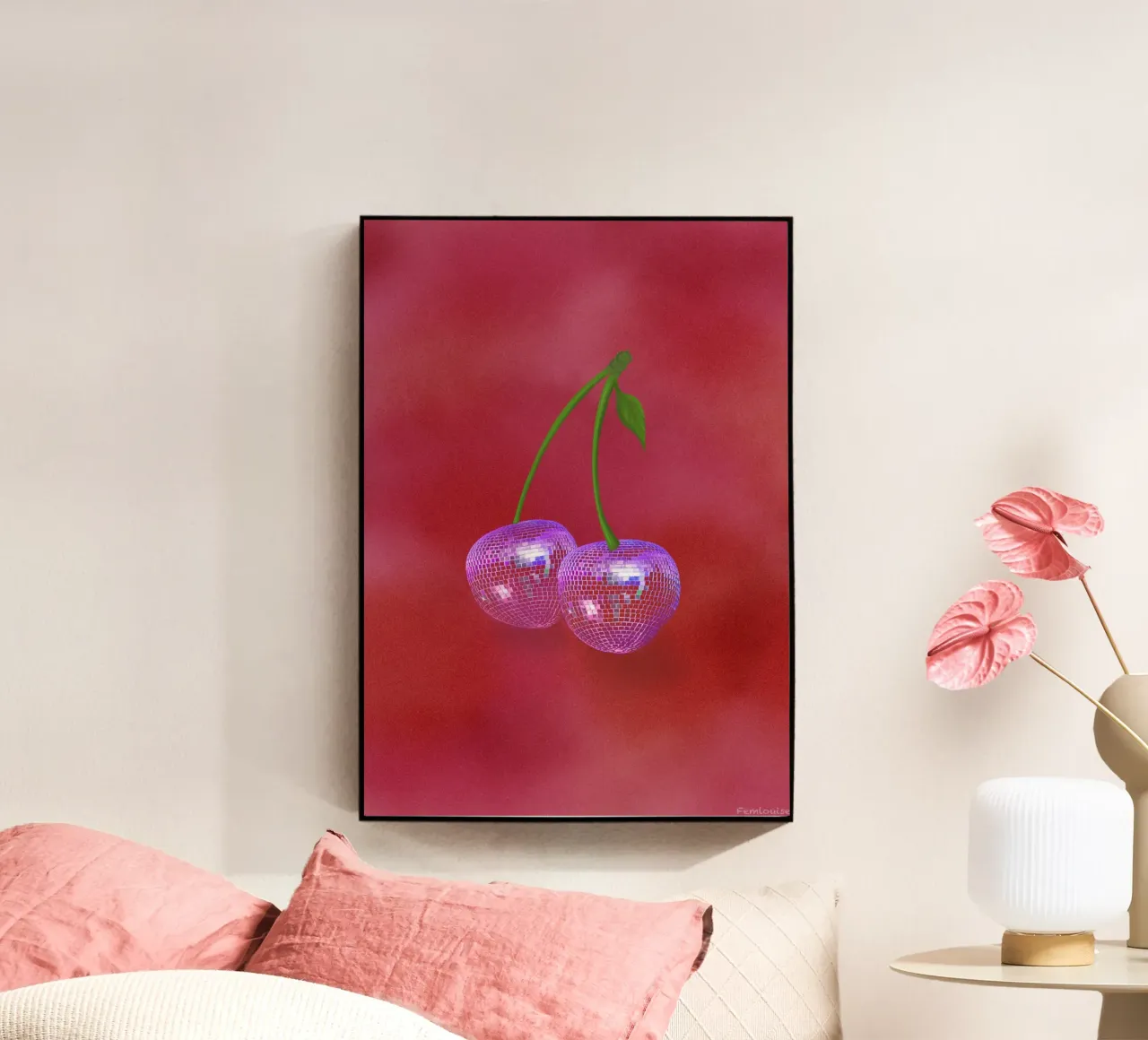 Cherry Cherry Disco plexiglass da Femlouise.illustrations