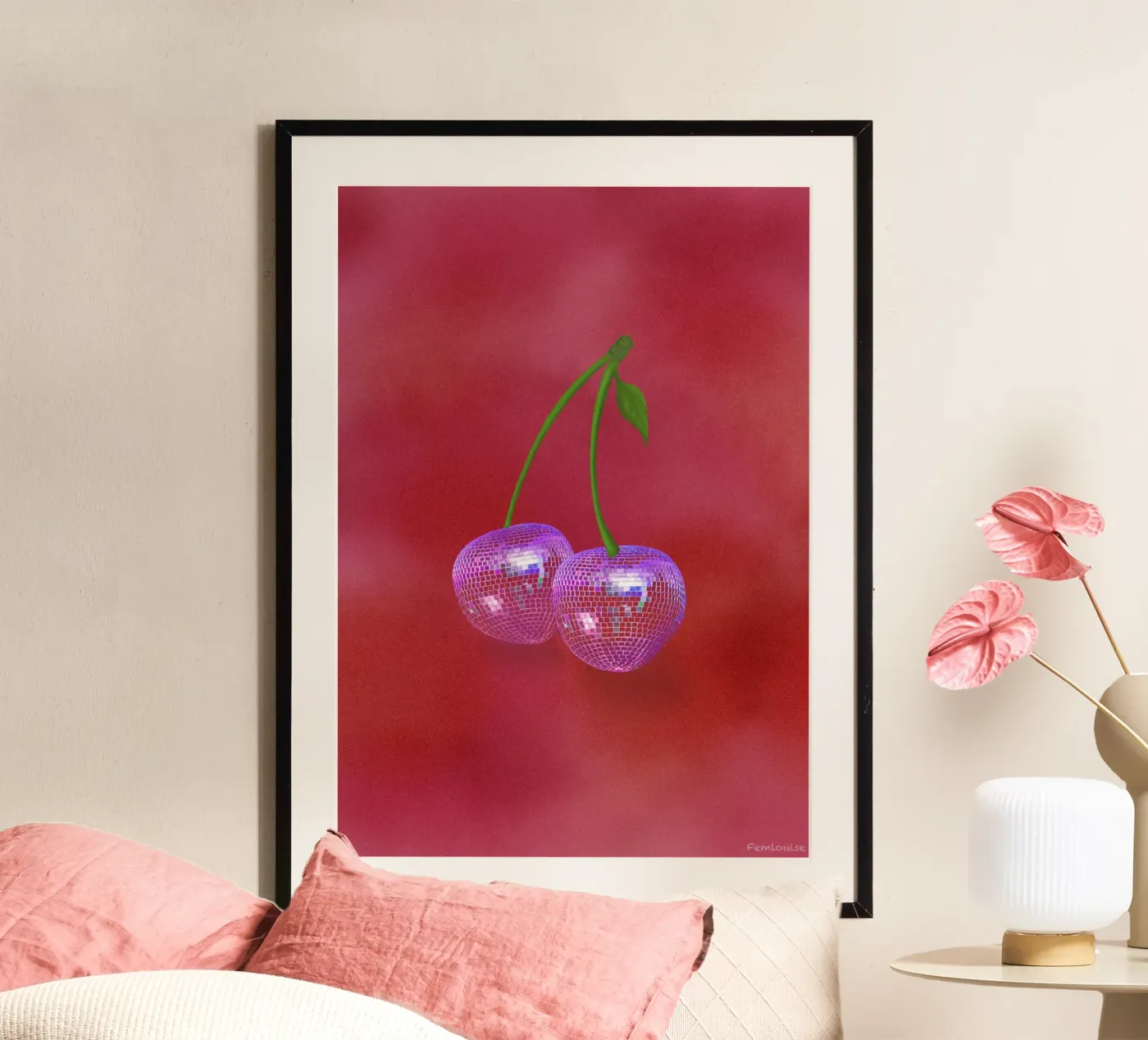 Cherry Cherry Disco poster da Femlouise.illustrations