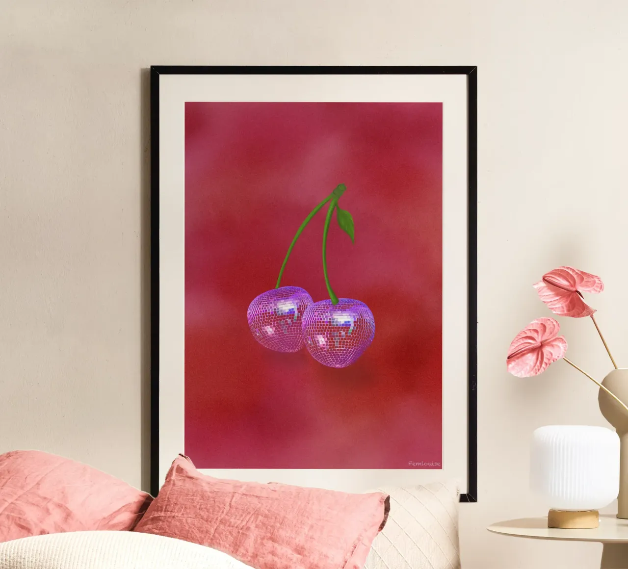 Cherry Cherry Disco poster da Femlouise.illustrations