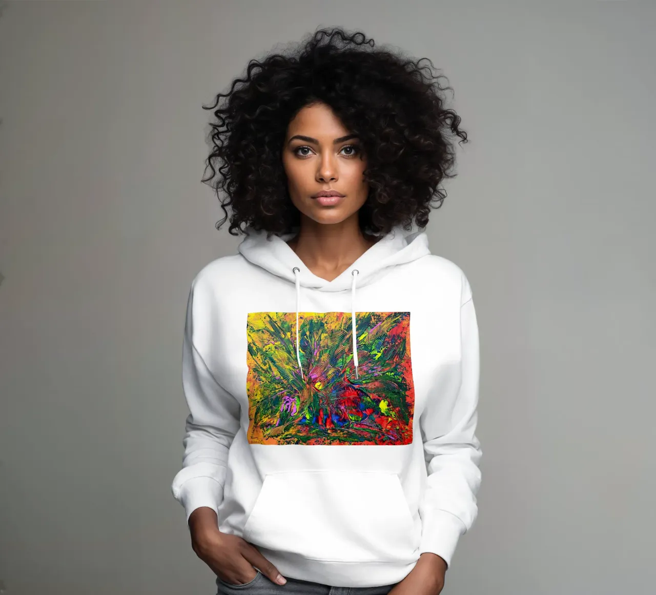 SET AUTUNNO felpa con cappuccio da Thierry Vobmann Abstract painting
