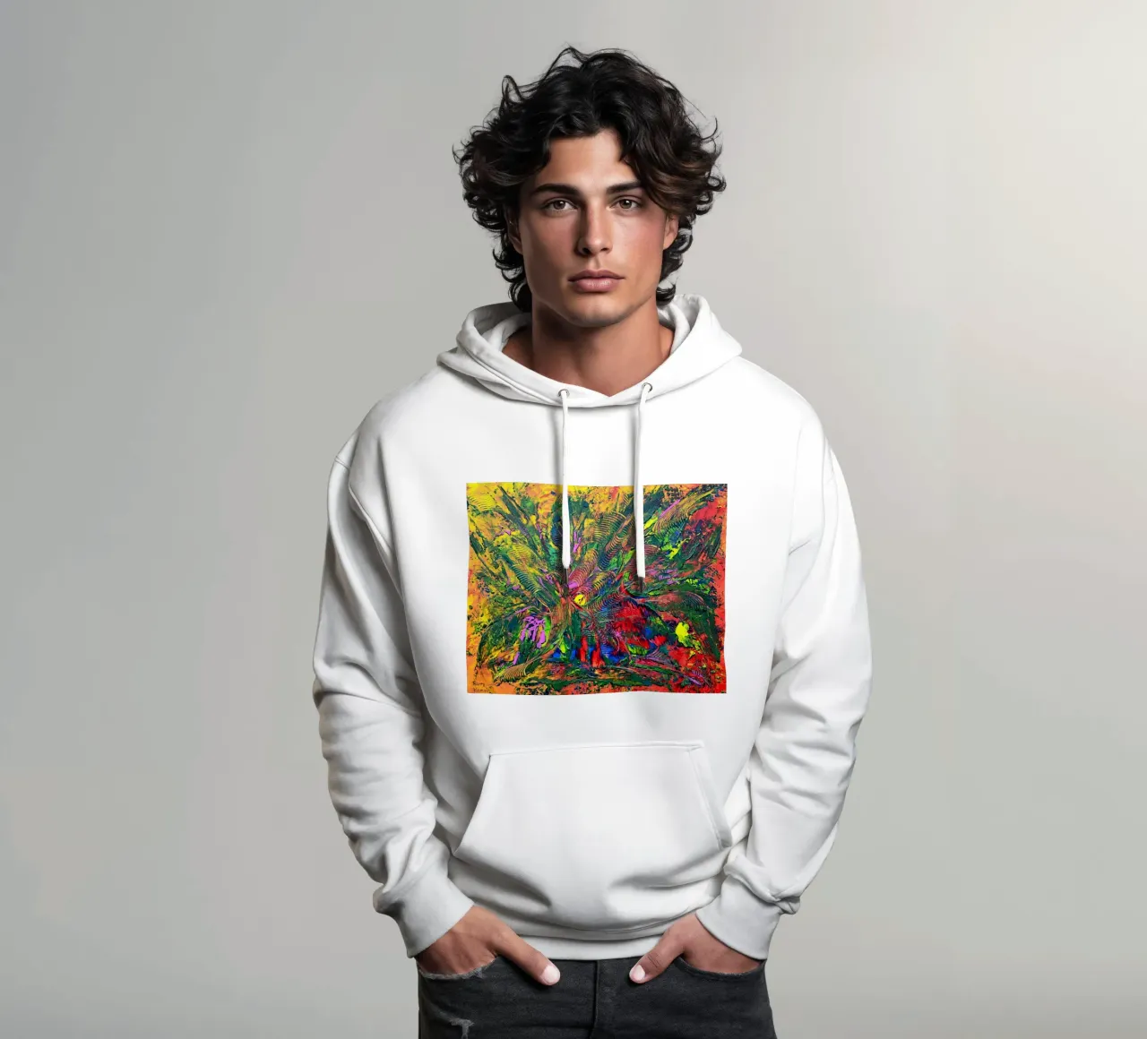 SET AUTUNNO felpa con cappuccio da Thierry Vobmann Abstract painting