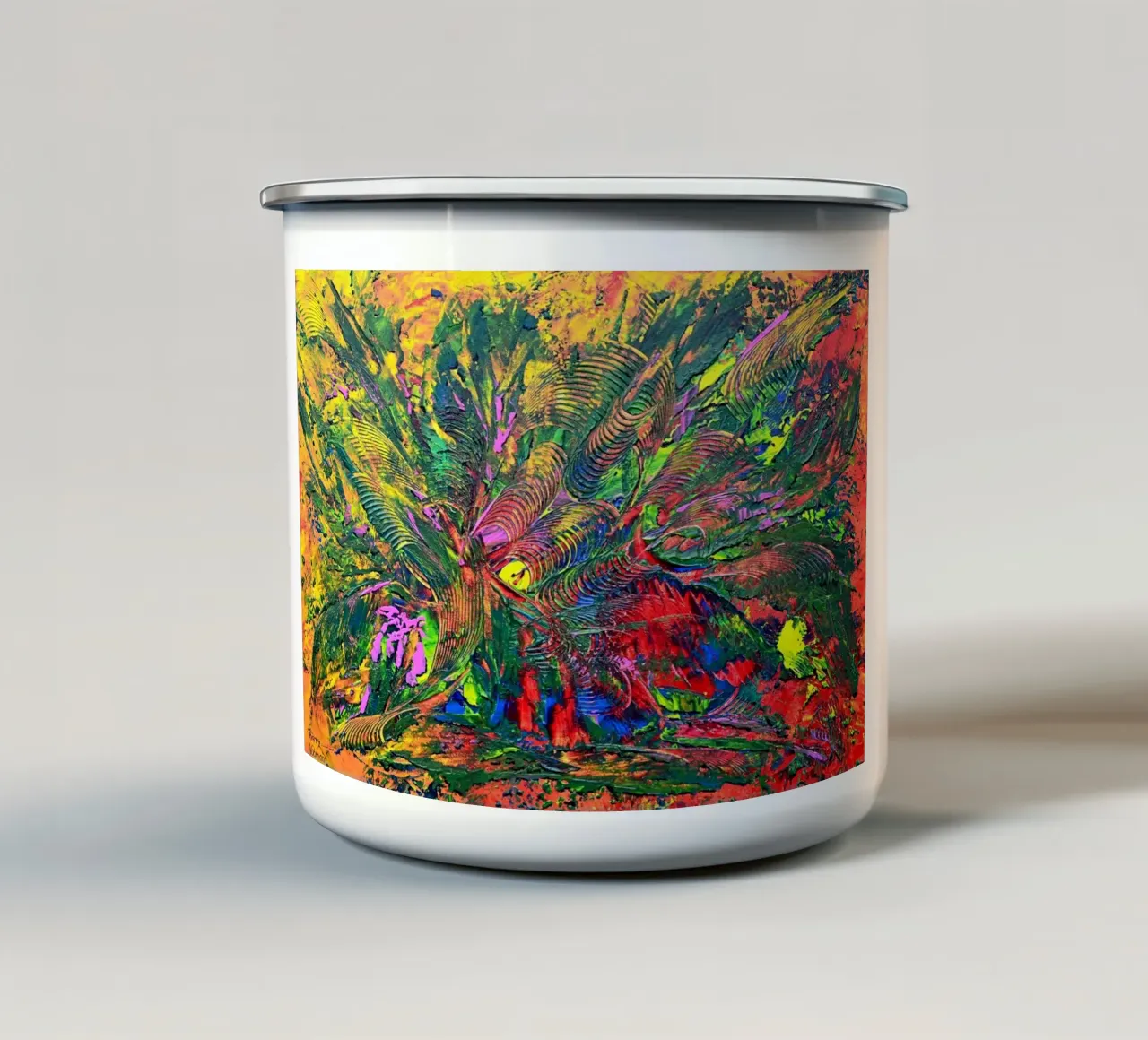 SET AUTUNNO tazza in smalto da Thierry Vobmann Abstract painting