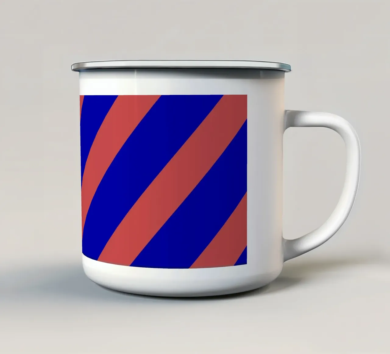 Diagonal Stripes red blue tazza in smalto da Studio ROSAGRAU
