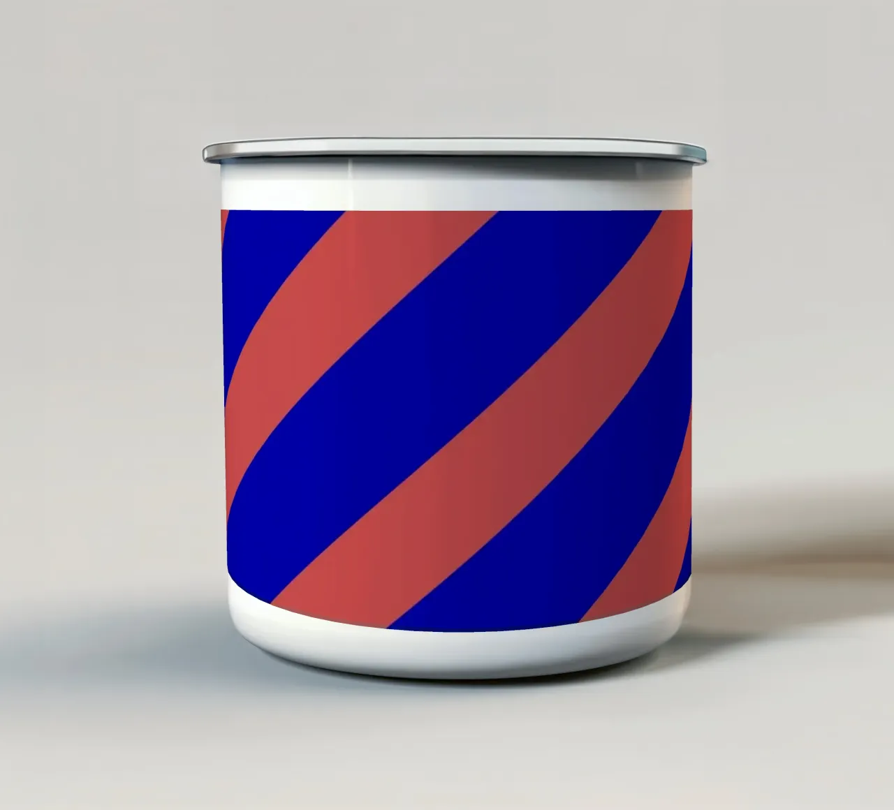 Diagonal Stripes red blue tazza in smalto da Studio ROSAGRAU