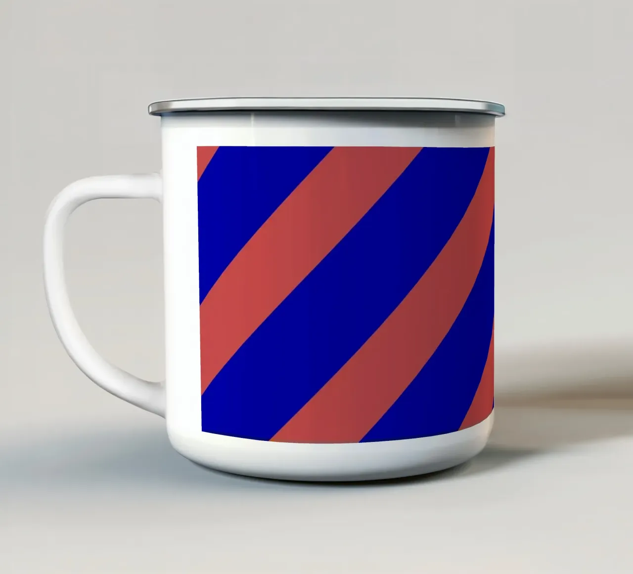 Diagonal Stripes red blue tazza in smalto da Studio ROSAGRAU